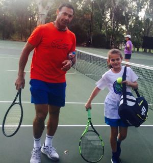 Tennis coach Roger Rasheed with daughter India.